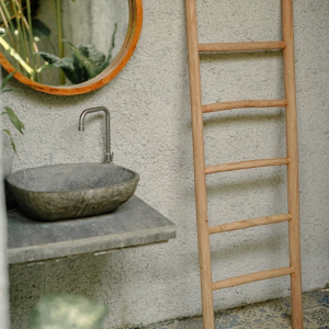 Teakhouten decoratie ladder
